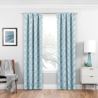 ECLIPSE Room Darkening Curtains for Bedroom - Benchley 37" x 84" Thermal Insulated Single Panel Rod Pocket Light - Image 1