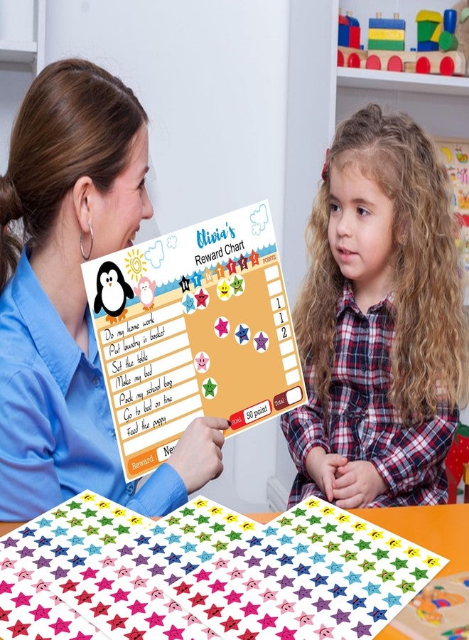 Leezead 1800Pcs Star Stickers, 1 Inch Happy Smile Face Stickers Colorful Mini Incentive Reward Sticker Round Behavior Chart Sticker for Shcool Classroom Students Teachers Supplies - Image 2