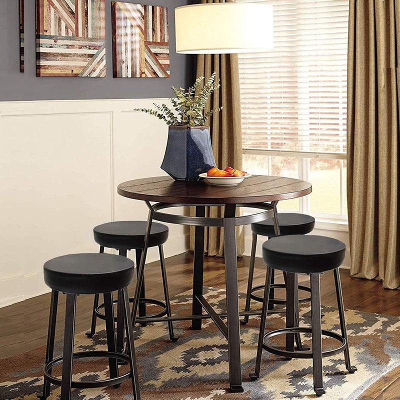 klarako Standard Bar Stool Replacement Crimson Seat,Standard Round Heavy Duty Chair Seat, Black - Image 2
