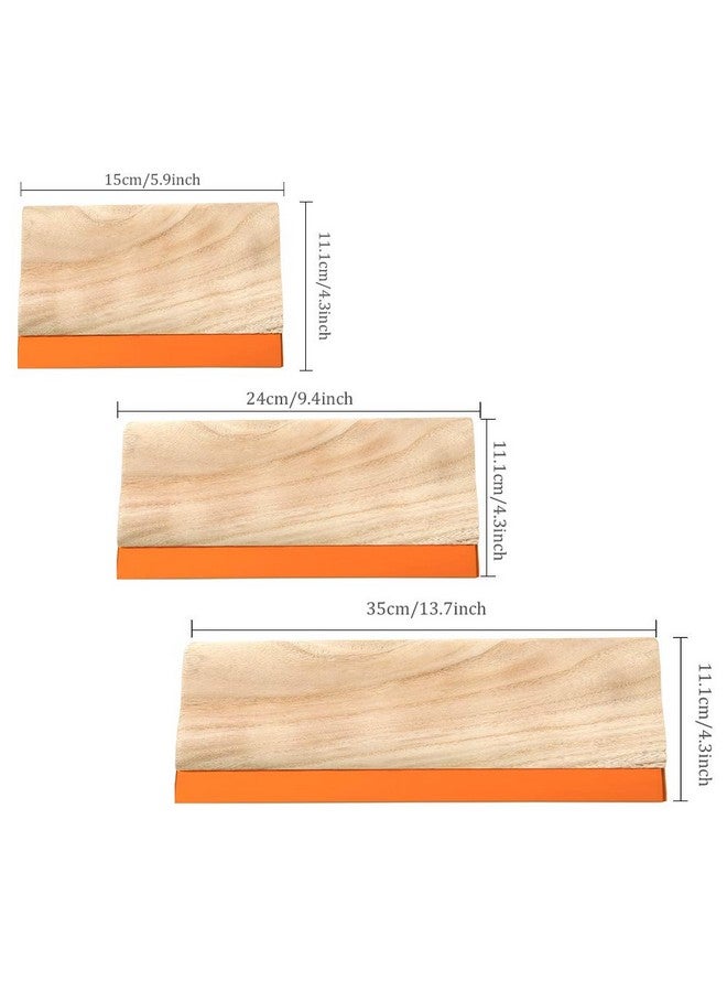 Caydo 3 Pieces 3 Sizes Screen Printing Squeegee, 75 Durometer Wooden Ink Scraper For Screen Printing Fabric, 5.9 Inch, 9.4 Inch And 13.7 Inch - Image 1