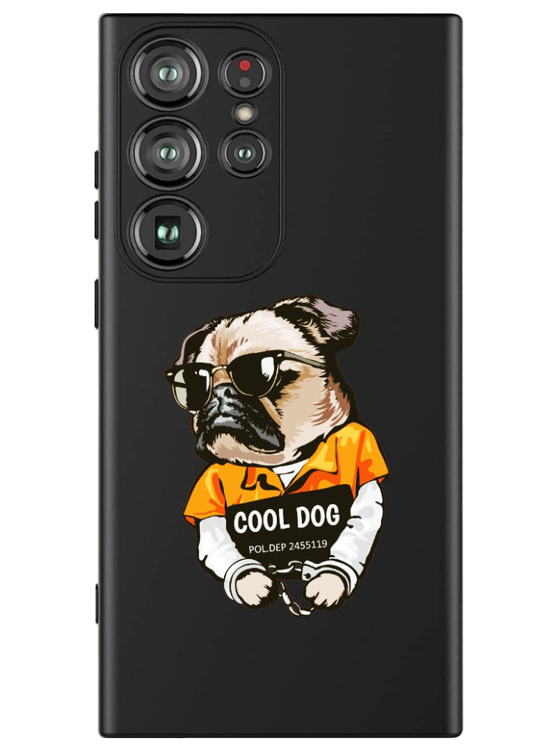Theodor Protective Slim Fit Case Liquid Silicone Cover with Full Body Protection Anti-Scratch Shockproof Case For Samsung Galaxy S24 Ultra (Black) - cool dog - Image 1