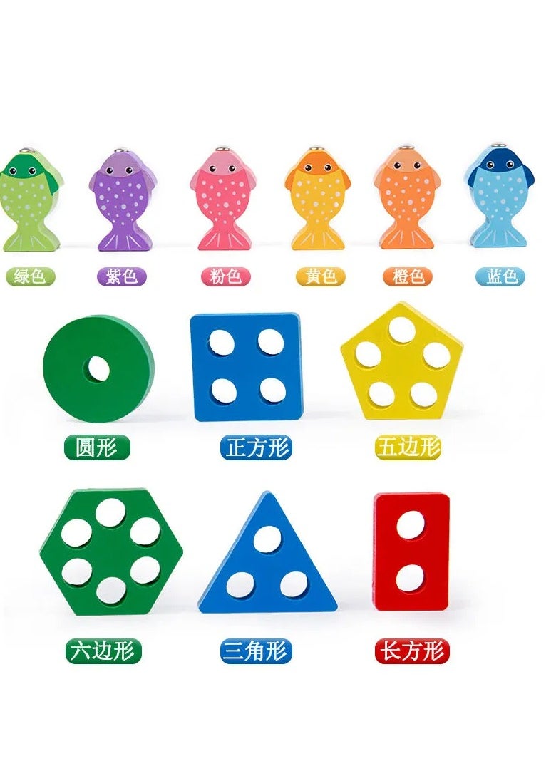 Generic - “Multifunctional wooden educational toy - Learn to hunt, distinguish colors, sort shapes - Montessori early learning tools for children” - Image 1
