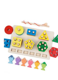 “Multifunctional wooden educational toy - Learn to hunt, distinguish colors, sort shapes - Montessori early learning tools for children”