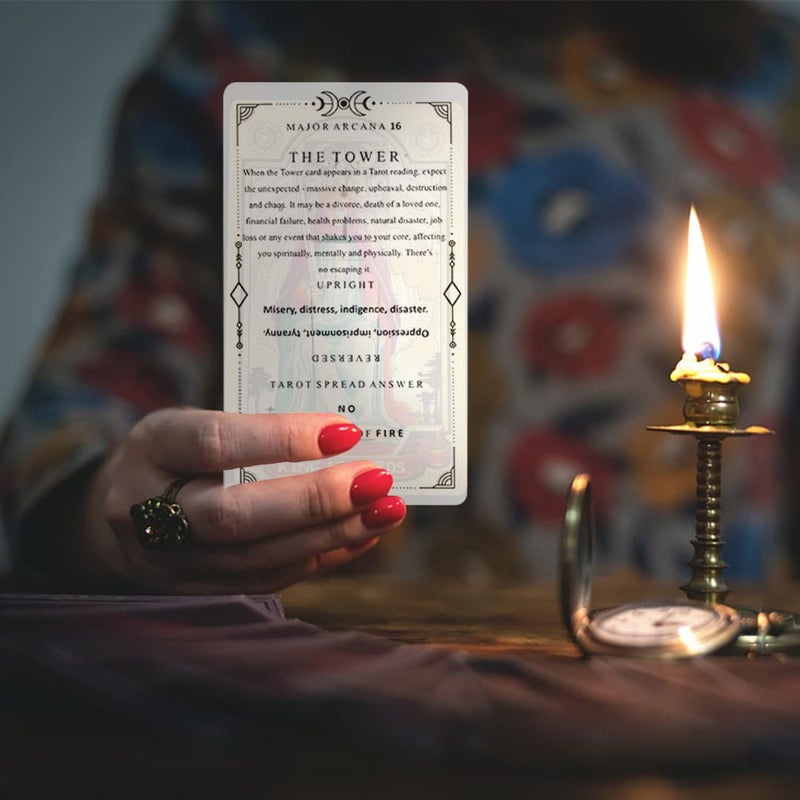 GINCEVHY 78 Clear Text Pattern Tarot Cards, Classic Tarot Learning Deck Fortune Telling Game with Meanings on Them for Beginner - Image 5