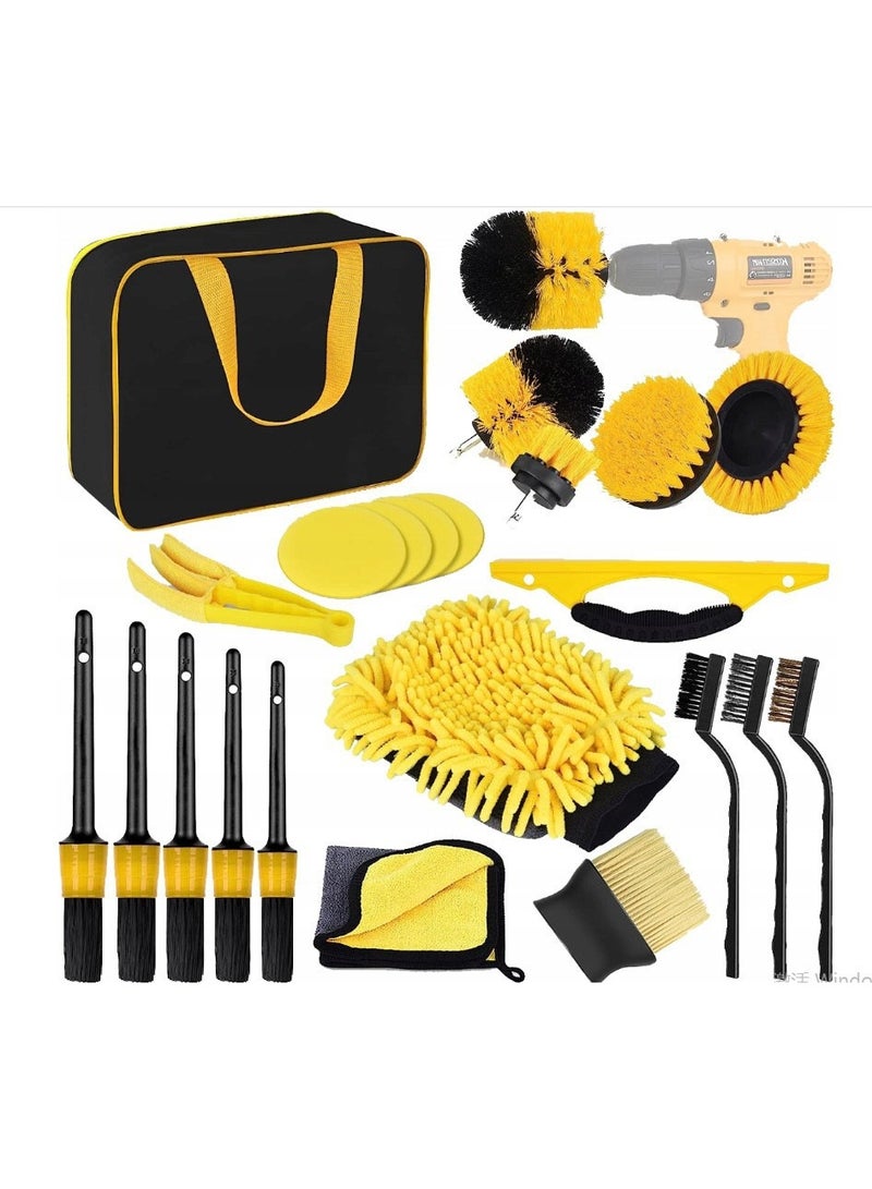 HALAMODO 22PCS Car Wash Kit, Auto Cleaning Tool Set with Brushes, Microfiber Mitts & Towels, Vehicle Interior Exterior Detailing Supplies Kit for SUV Truck, Universal Car Accessories - Image 1
