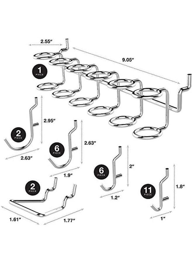 Generic - 53106 Pegboard Hook Assortment Set 50 Piece Heavy Duty Pegboard Hooks For Tools Garage And Workshops Hooks And Holders Accessories For Craft Room Wall Storage Shelving Peg Hooks - Image 1