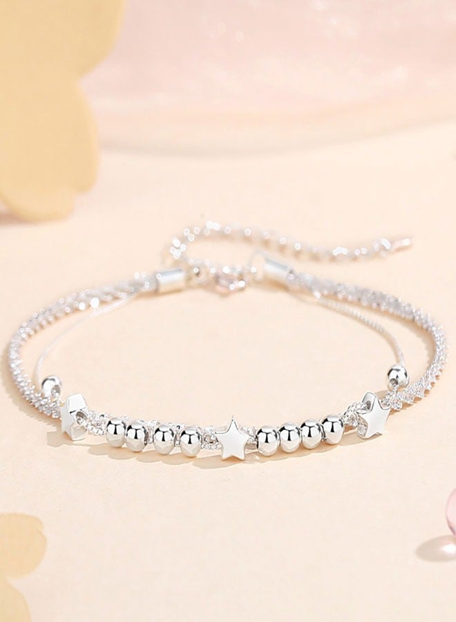 وهاواي 925 Sterling Silver Bracelet for Women Adjustable Hanging Pieces Bracelet & Bangles Birthday Mothers Day Jewelry Gifts for Mom Girlfriend Length 15.5+4cm - Image 3