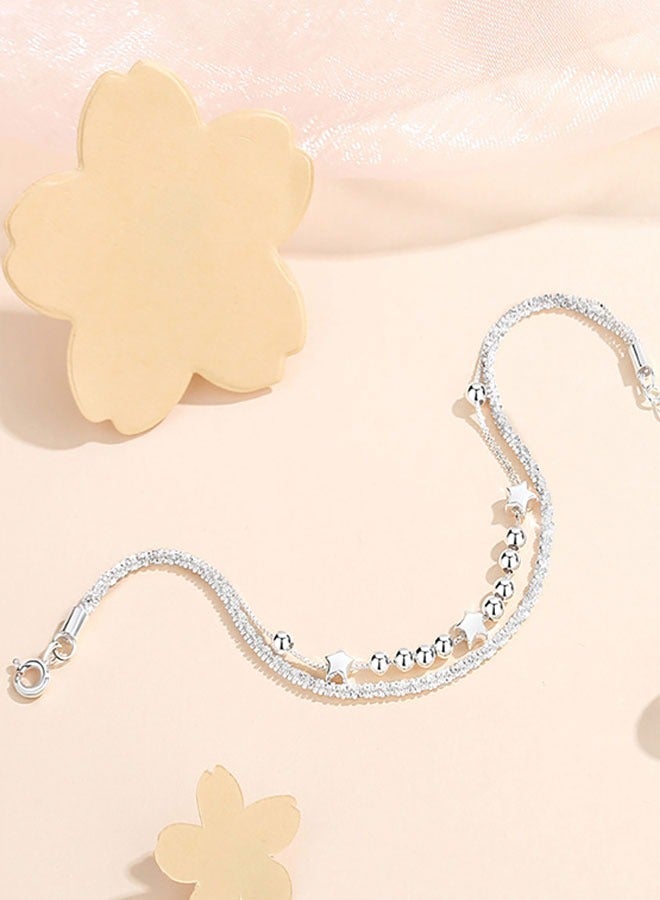 وهاواي 925 Sterling Silver Bracelet for Women Adjustable Hanging Pieces Bracelet & Bangles Birthday Mothers Day Jewelry Gifts for Mom Girlfriend Length 15.5+4cm - Image 5