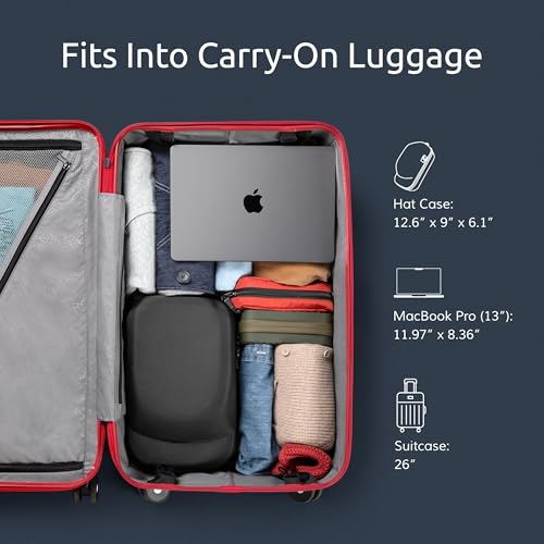 Ozueccr Hard Hat Travel Case – Storage for Baseball Caps with Carrying Handle and Adjustable Shoulder Strap, Hat Organizer Protects up to 6 Hats, for Travel and Home Storage (Inner Red) - Image 3