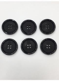 Karan Tuhafiye Karan Haberdashery Coat Button Italian Button 6 Piece Set Black 3 cm  - Image 1