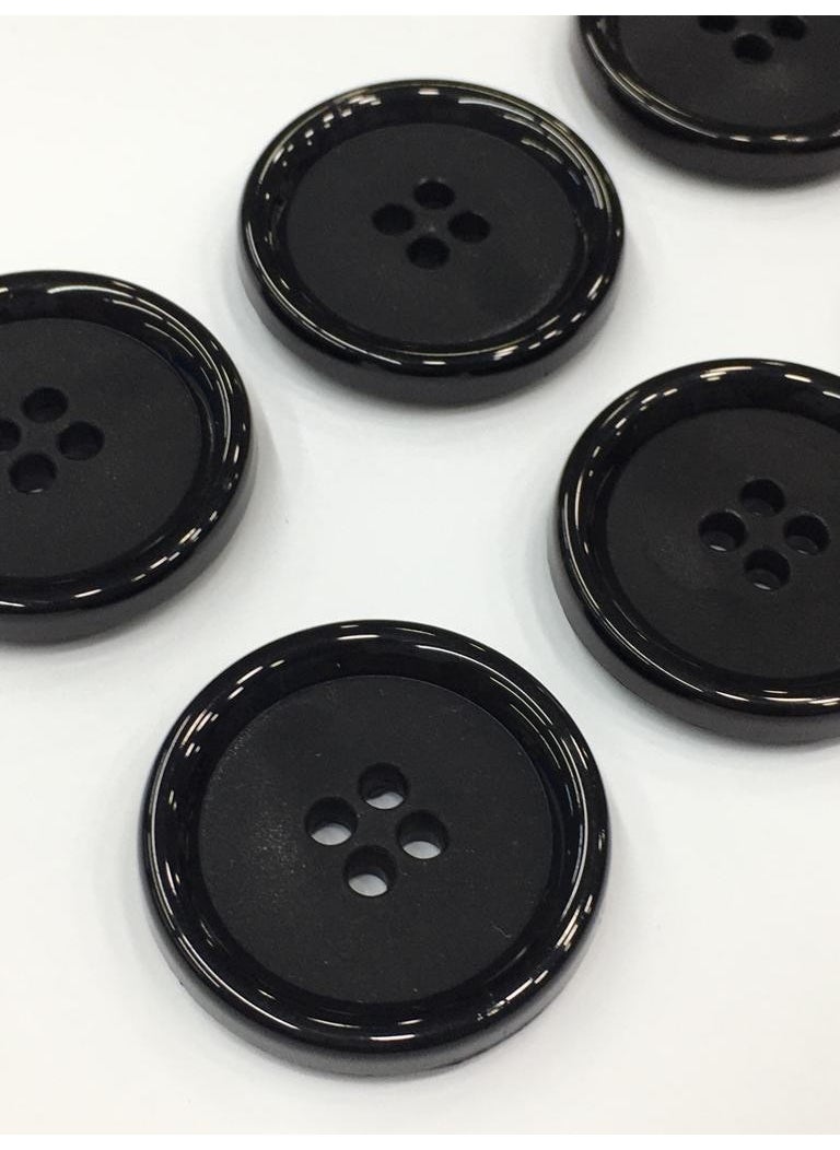 Karan Tuhafiye - Karan Haberdashery Coat Button Italian Button 6 Piece Set Black 3 cm - Image 1