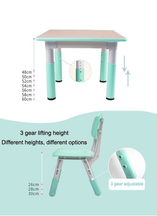 JSAITOYS 3-Piece Modern Style Study Table Chair Set Toddler Nature Wood Plastic Kids Desk And Seat Set For Kids Bedroom Schools  - Image 2