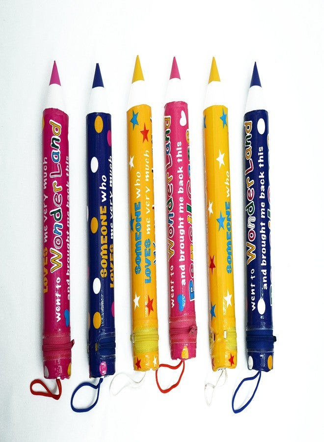 Perpetual Bliss Fancy Pencil Shape Pencil Case With Zip, Birthday Party Return Gifts (Pack Of 6) - Image 2