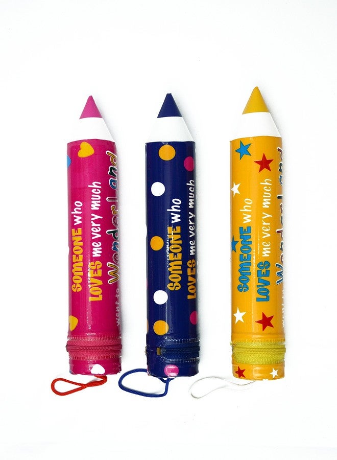 Perpetual Bliss Fancy Pencil Shape Pencil Case With Zip, Birthday Party Return Gifts (Pack Of 6) - Image 1