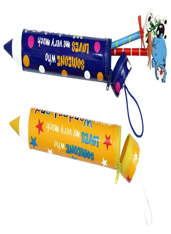 Perpetual Bliss Fancy Pencil Shape Pencil Case With Zip, Birthday Party Return Gifts (Pack Of 6) - Image 3