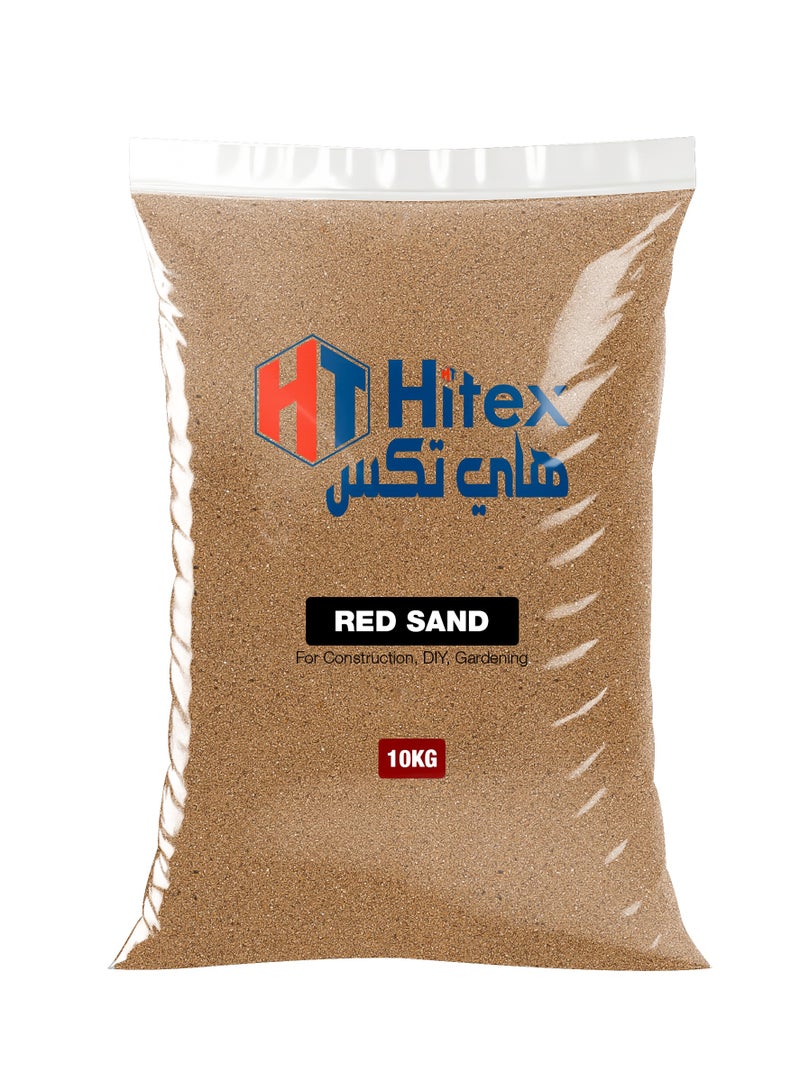 هيتكس رمل أحمر طبيعي متعدد الاستخدامات، للحرف اليدوية، والبناء، والديكور، وحشو المزهريات، والعلاج، والمشاريع المنزلية، والأرضيات، ومزيج التربة للنباتات العضوية، والديكور الداخلي والخارجي | 10 كجم - Image 1