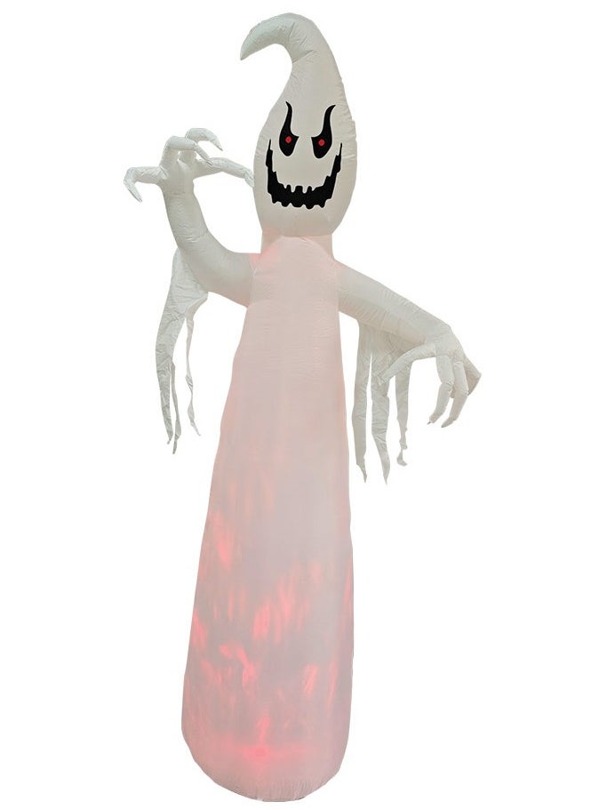 ماد_تويز ديكور الهالوين Spooky Ghost Reaper القابل للنفخ بطول 9 أقدام، وديكور Grim Reaper العملاق المخيف مع مصابيح LED مدمجة لعرض الفناء المسكون، وديكورات العطلات الخارجية والداخلية  - Image 1