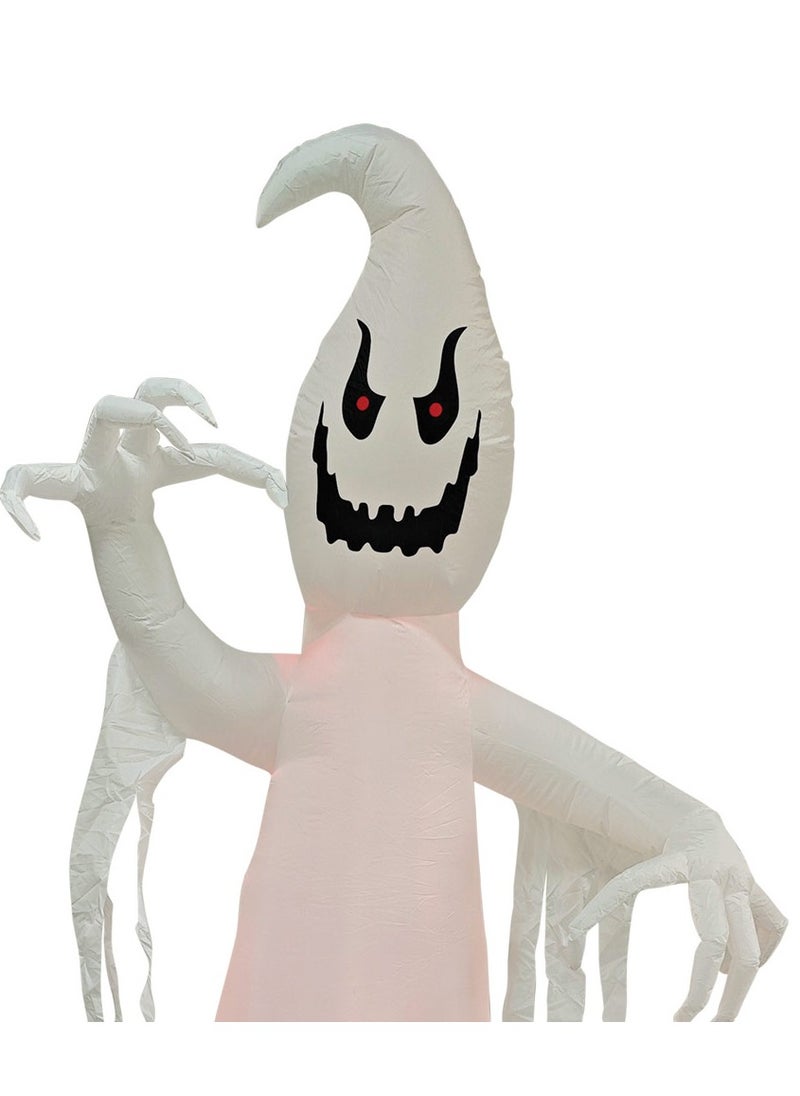 ماد_تويز ديكور الهالوين Spooky Ghost Reaper القابل للنفخ بطول 9 أقدام، وديكور Grim Reaper العملاق المخيف مع مصابيح LED مدمجة لعرض الفناء المسكون، وديكورات العطلات الخارجية والداخلية  - Image 2