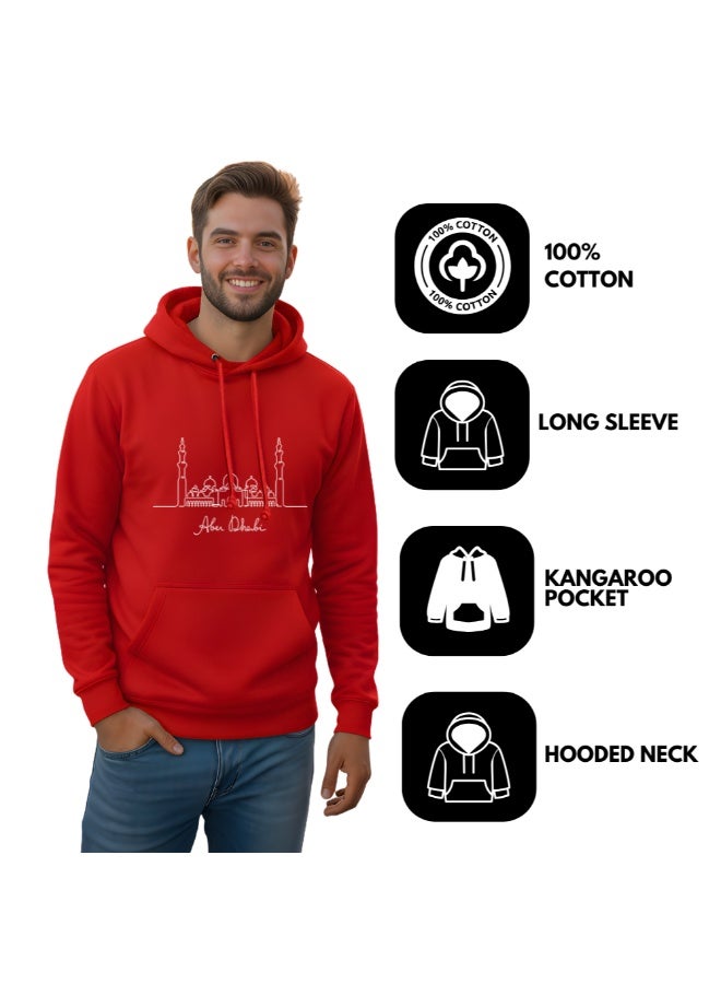 Abu Dhabi Skyline Hoodie - Soft Cotton Pullover - Casual Fashion Hoodie for Men and Women - Long Sleeve with Drawstring and Pockets - Perfect for Travel - Image 4