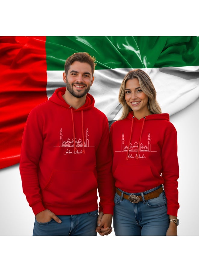 Abu Dhabi Skyline Hoodie - Soft Cotton Pullover - Casual Fashion Hoodie for Men and Women - Long Sleeve with Drawstring and Pockets - Perfect for Travel - Image 2