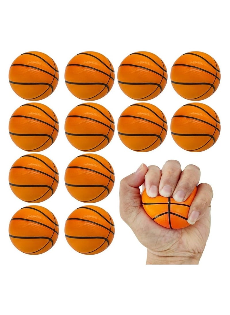 NQOOH - 12 Piece Mini Basketball Stress Ball Set Hand Squeeze Toy for Stress Relief Ideal Party Favour Birthday and Achievement Gift - Image 1