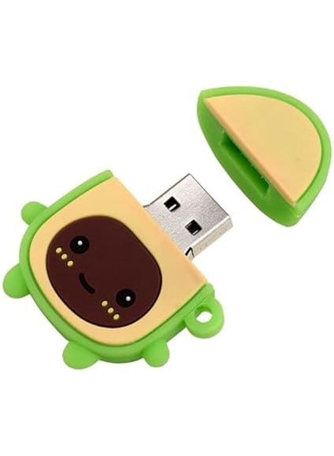 Avocado USB Flash Drive 32GB Cartoon Key Chain Memory Stick Green Pen Drive - Image 4