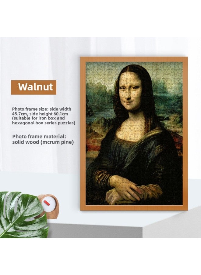 إطار صورة من الخشب الصلب مثبت على الحائط إطار صورة إبداعي معلق 500 قطعة 1000 قطعة لغز إطار صورة خاص إطار صورة خشبي رائع-اللون: صندوق حديدي 1000 قطعة إطار أحجية-لون الجوز - Image 1