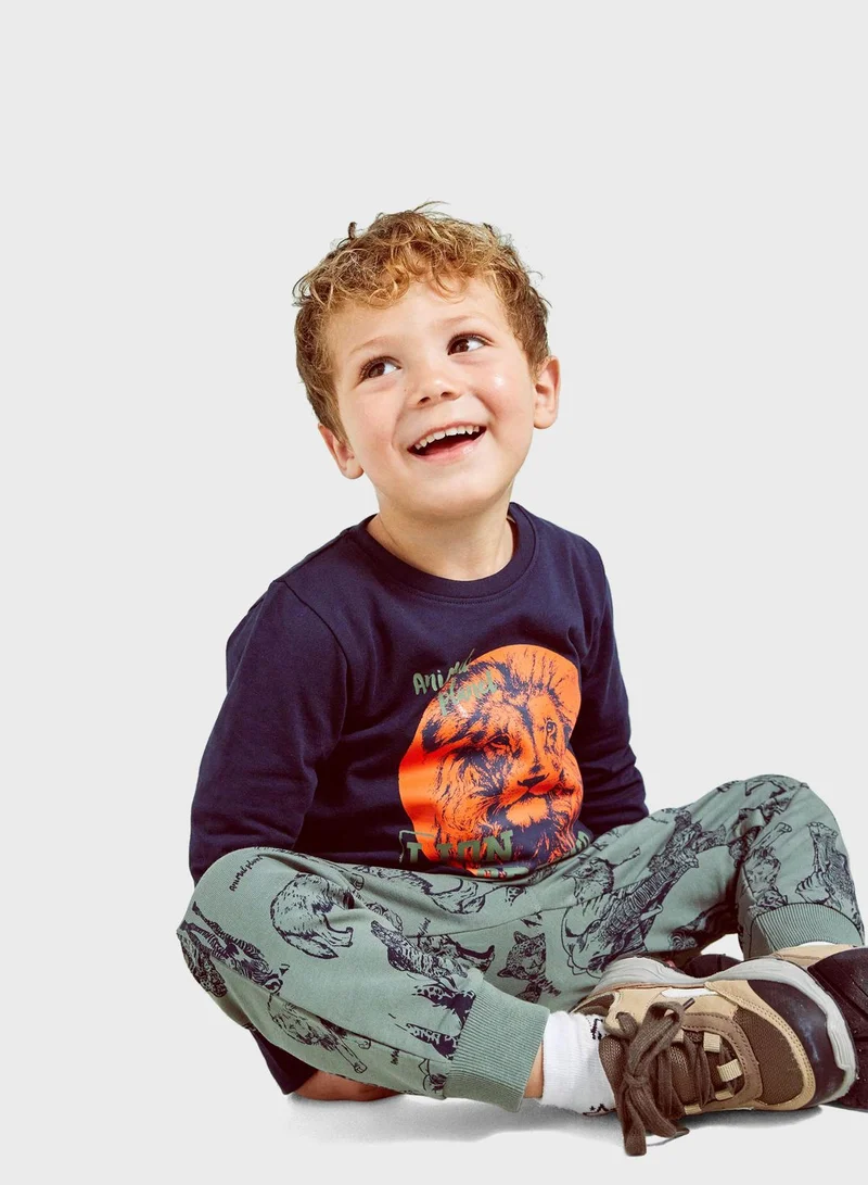 NAME IT Kids Animals Print Sweatpants