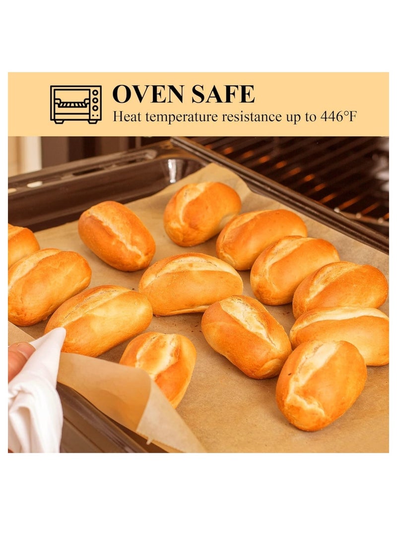 دايلي شيك 100 قطعة من ورق البرشمان للخبز، ورق البرشمان المقطوع مسبقًا غير اللاصق، مثالي للخبز والشواء والمقلاة الهوائية والخبز بالبخار وكعكة الكوب والكوكيز (بني، 30 × 40 سم) - Image 4