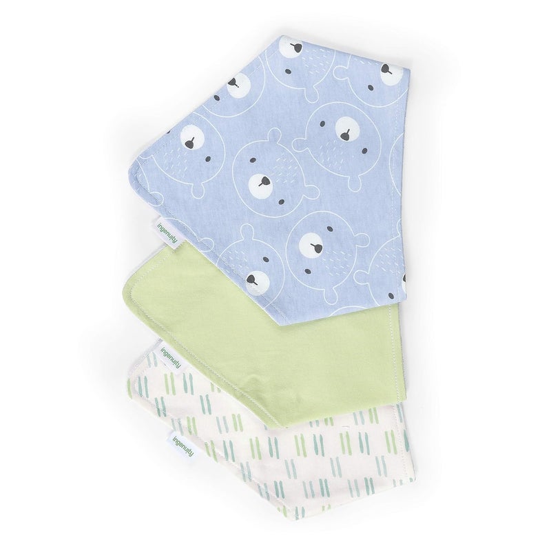 ingenuity Easy Eater 3Pack Baby Bandana Cotton Drool Bib for Eating or Teething  Kodi - Image 5