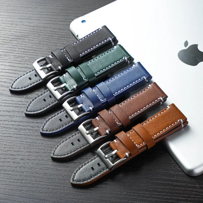 Y&D High Quality Men's Luxury Watch Strap – Full Grain Cowhide Leather Thick Sport Replacement Band for Watches - Image 2