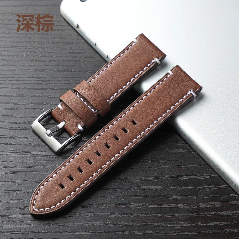 Y&D High Quality Men's Luxury Watch Strap – Full Grain Cowhide Leather Thick Sport Replacement Band for Watches - Image 1