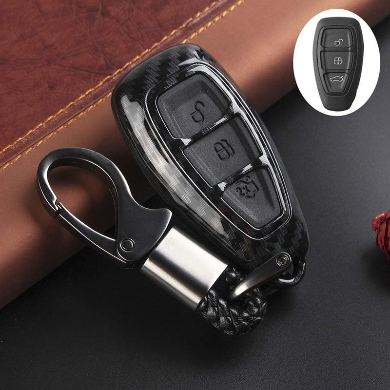 Carrfan Carbon Fiber Remote Key Fob Case Shell Cover for Ford Models - Image 3