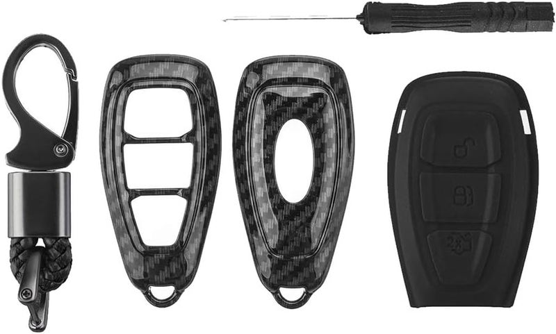 Carrfan Carbon Fiber Remote Key Fob Case Shell Cover for Ford Models - Image 5