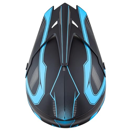 CARTMAN Adult Dirt Bike Helmets Motocross ATV Dirtbike Offroad Full Face Motorcycle Helmet, DOT Approved Matte Black and Blue, Adult-S - Image 4