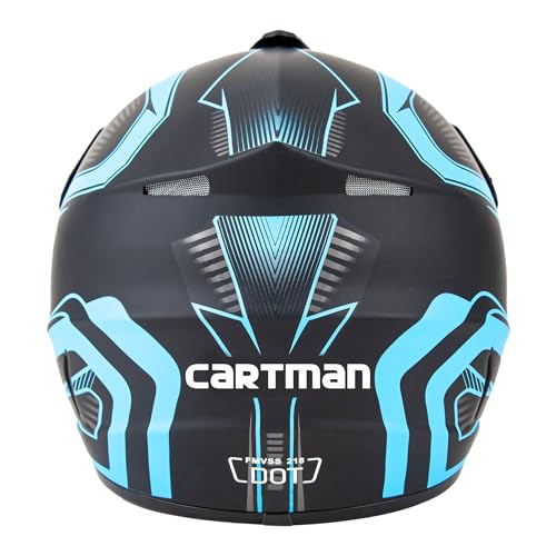 CARTMAN Adult Dirt Bike Helmets Motocross ATV Dirtbike Offroad Full Face Motorcycle Helmet, DOT Approved Matte Black and Blue, Adult-S - Image 5