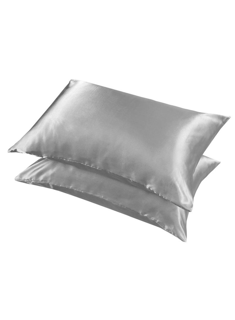 Marina 100% Pure Mulberry Queen Pillowcase Silk Grey 75x50cm