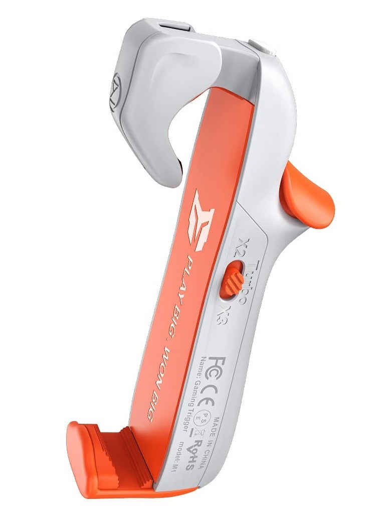 بيج بيج وين أزرار تشغيل الألعاب المحمولة  M1، وحدات تحكم الألعاب المحمولة، التوصيل والتشغيل للهواتف التي تعمل بنظام iOS وAndroid مقاس 4.7-6.5 بوصة، مشغل ألعاب PUBG/Fortnite/COD، عصا تحكم بيضاء، لوحة ألعاب مع اهتزاز (M1-1 قطعة) - Image 1