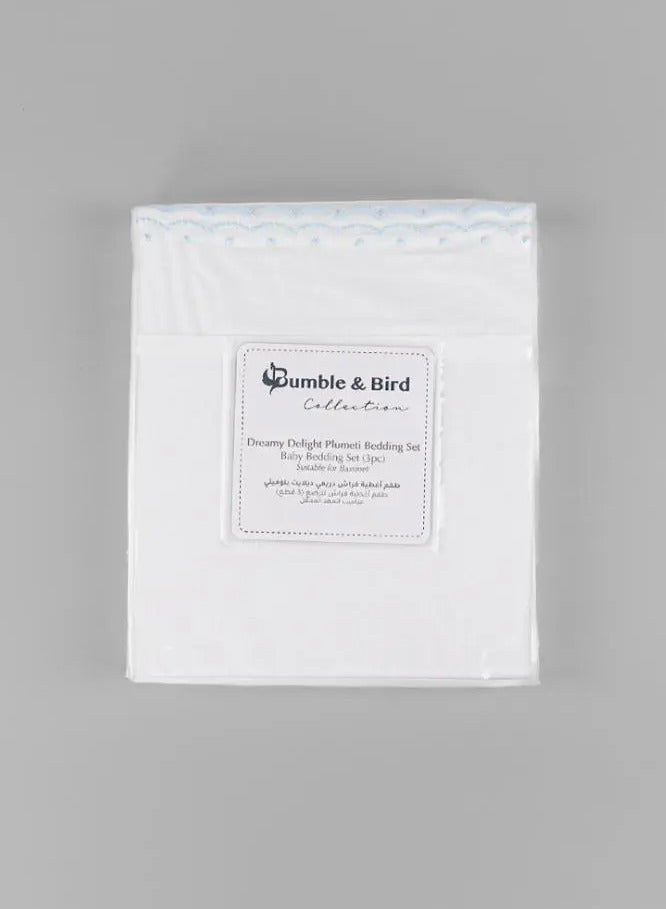 Bumble & Bird Bumble & Bird - Plumeti Baby Bedding Set For Moses Basket - 3pcs - Blue  - Image 3