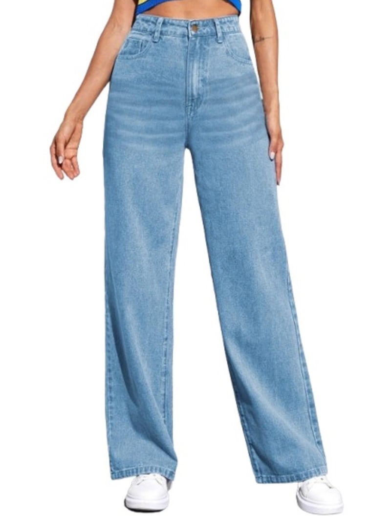 Ben Martin Baggy Jeans for Women || Women,s Loose Jean Pants || Oversized Jean's for Women's || Wide Leg Jean,s for Woman || Casual Jins for Woman's || Loose Jin Pant for Woman,s Light Blue 04-36 - Image 1
