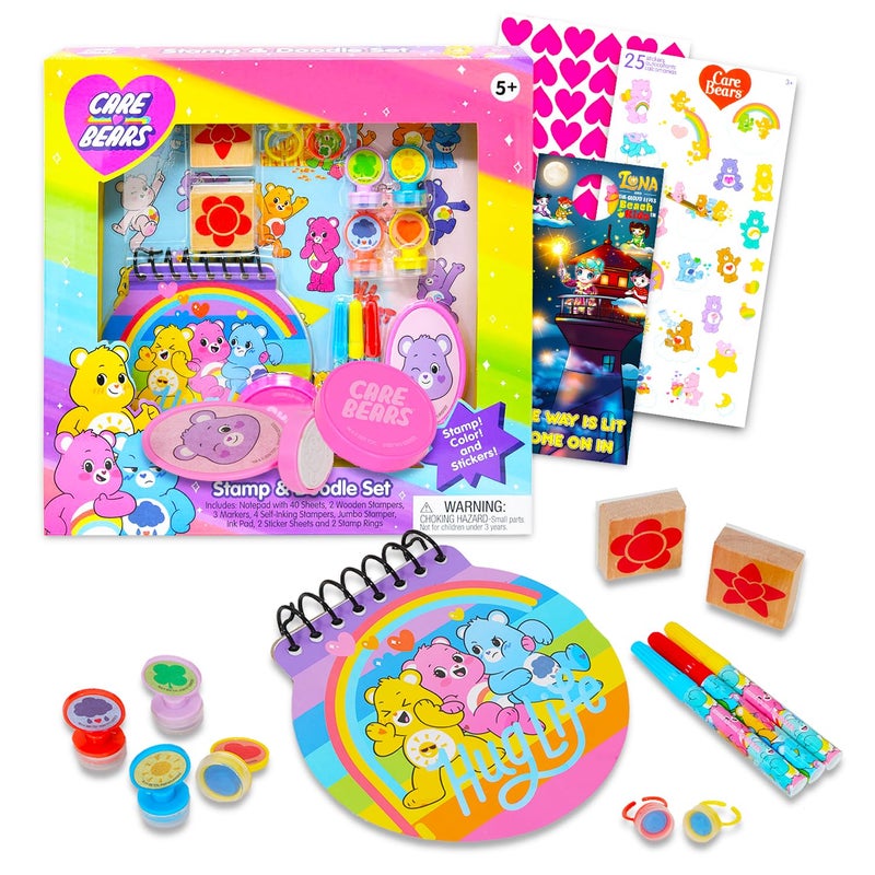 Care Bears Stampers Arts and Crafts Set Care Bears Activity Bundle with Notepad Stamps Stickers More Care Bears Stationery Kit for Girls - Image 3