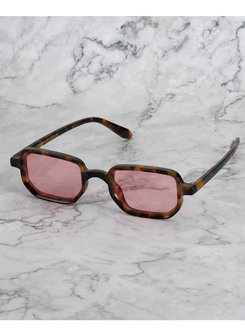 الشعراء الصريحون Explicit Poets Unisex BILLIE Tortoise - Peach Stylish Sunglasses, 41EP11