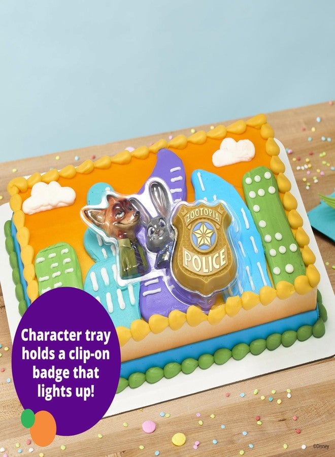 ديكوباك زينة كعكة زوتوبيا من ديزني، وزينة قسم شرطة زوتوبيا التي تضم جودي هوبس ونيك وايلد وشارة مضيئة قابلة للارتداء - Image 5