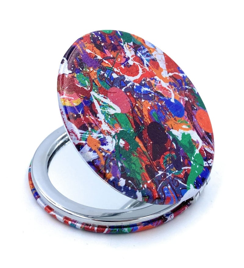 Aeisage Handheld Mirror Compact Bulk Compact Mirrors for Purses Foldable Set for Lipsticks Pocket Size Hand Mirror Folding Art Gift for Mom - Image 4