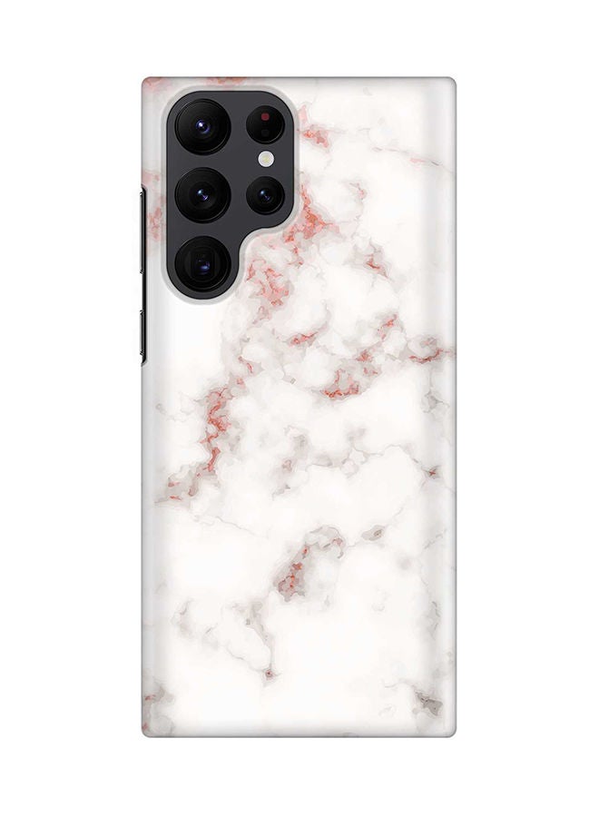Stylizedd Case for Samsung Galaxy S22 Ultra 5G Snap Case Slim Snap Classic Series Shield Matte Finish Print - Marble Print Rose Grey - Image 1