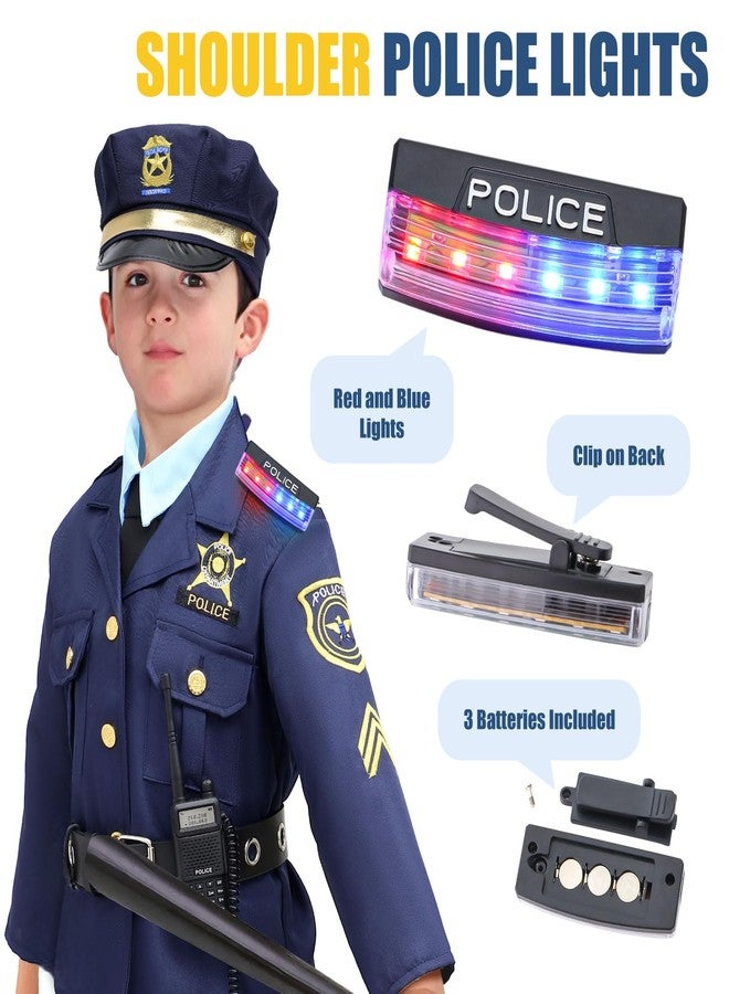 G.C Kids Police Costume Boys Cop Costumes Accessories Shoulder Light Hat Belt Recorder Girls Police Officer Gear Halloween Career Day Gifts (M(8-10Y)) - Image 2
