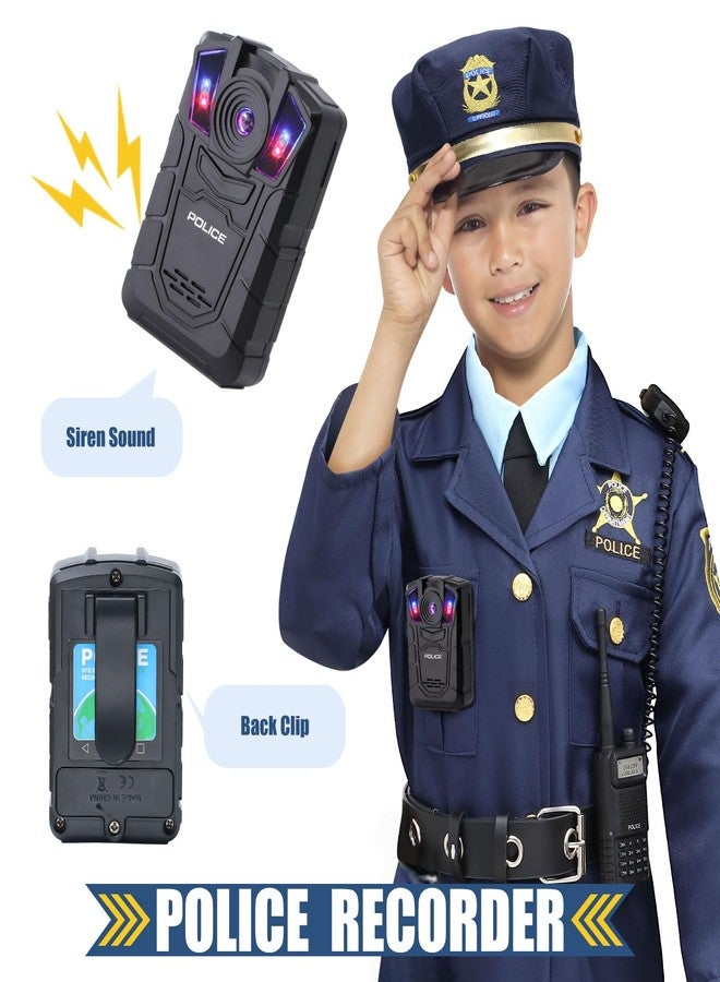 G.C Kids Police Costume Boys Cop Costumes Accessories Shoulder Light Hat Belt Recorder Girls Police Officer Gear Halloween Career Day Gifts (M(8-10Y)) - Image 3