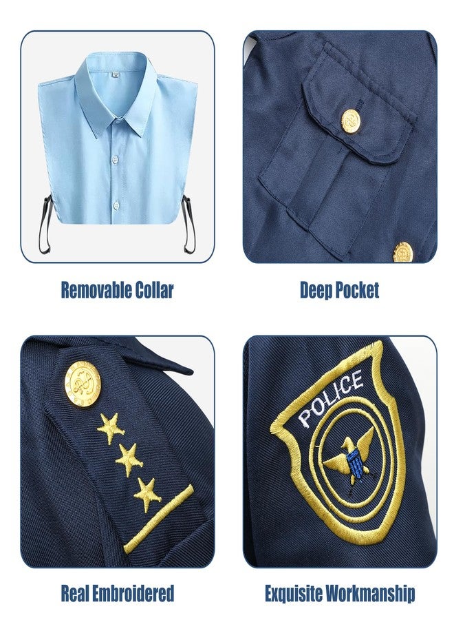 G.C Kids Police Costume Boys Cop Costumes Accessories Shoulder Light Hat Belt Recorder Girls Police Officer Gear Halloween Career Day Gifts (M(8-10Y)) - Image 4
