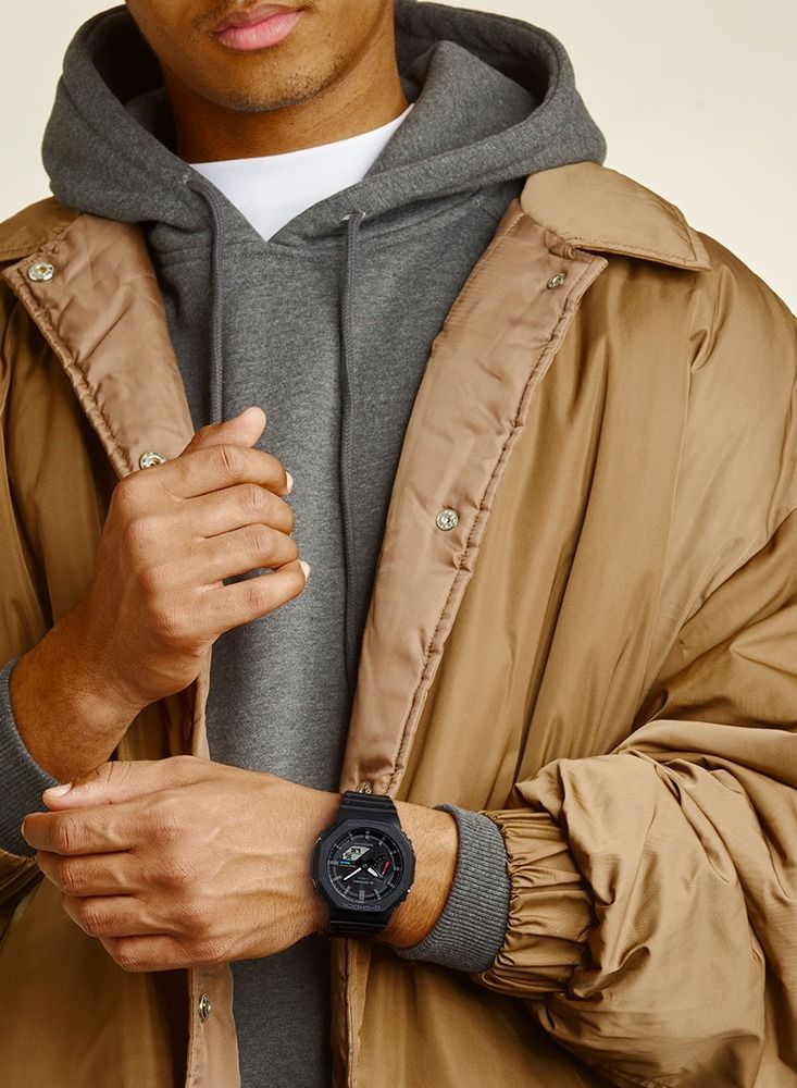 كاسيو ساعة رجالية جي شوك رقمية انالوج سوداء بسوار من الراتنج GA-B2100-1ADR. - Image 4