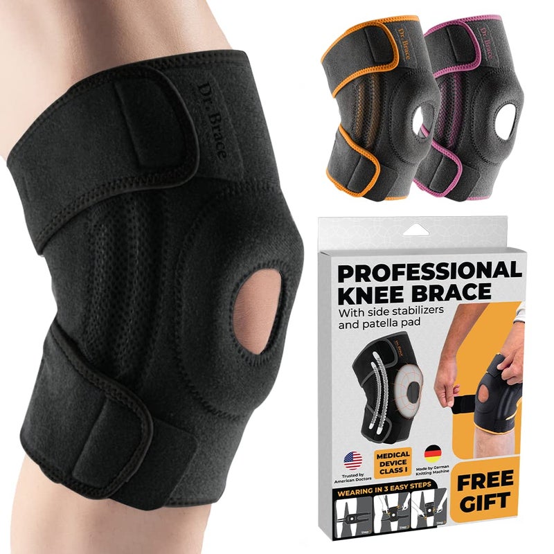 DR. BRACE ELITE Knee Brace with Side Stabilizers & Patella Gel Pads for Maximum Knee Pain Support and fast recovery for men and women-Please Check How To Size Video (Pluto, XX-Large) - Image 1
